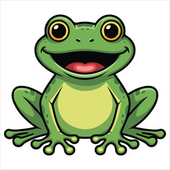 adorable cartoon frog character vector art isolated white