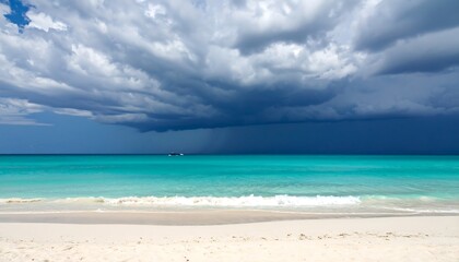 Obraz premium Tropical Stormy Beach Scene.