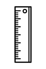 Measurement tool with black ruler icon outline isolated
