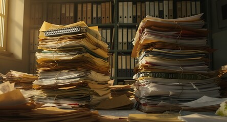 Fototapeta premium Overwhelmed by Paperwork? Streamline Your Office with Efficient Document Management