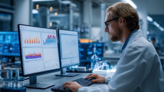 Professional statistician adjusting model parameters on an advanced analytics platform interpreting confidence intervals and coefficients in a hightech environment.
