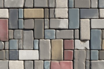 Fototapeta premium Modern Gray Stone Tiles Texture: Geometric Pattern for Interior Decor and Home Improvement Design