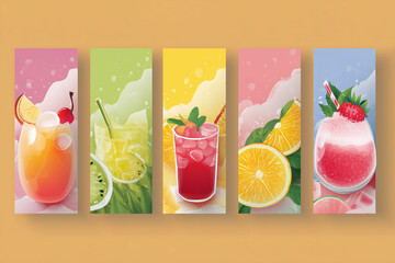 promotional banner design for drinks made from fresh fruit