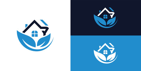 Greenhouse logo letterY, home care, simple linear house logo concept with leaves