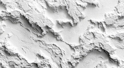 Abstract textured surface of white powder or plaster.  Relief like ridges and valleys