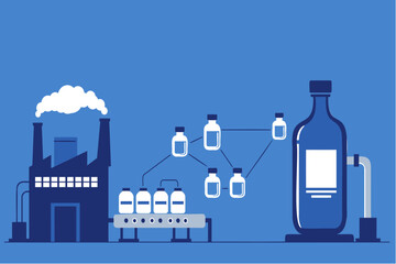 Industrial Manufacturing Process with Supply Chain Network