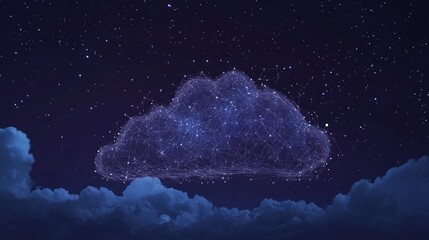 Digital cloud at night