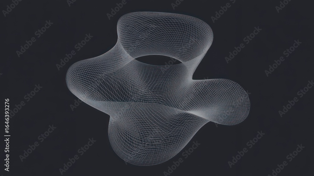 Aufkleber abstract futuristic shape formed by intersecting lines on dark background