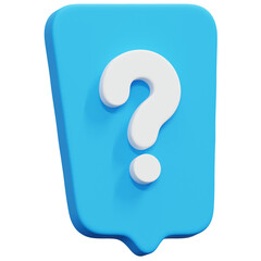 3D Blue Question Panel Icon