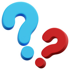3D Double Question Marks Icon