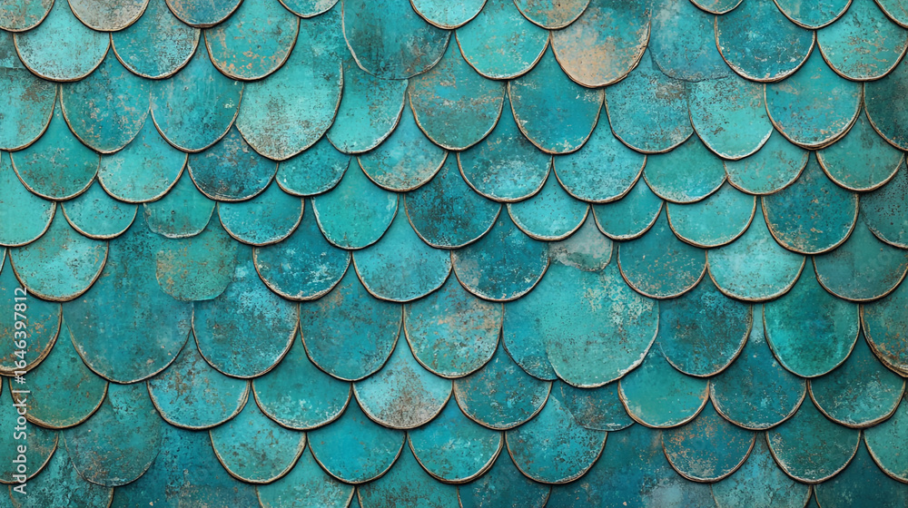Poster teal scale pattern textured background design