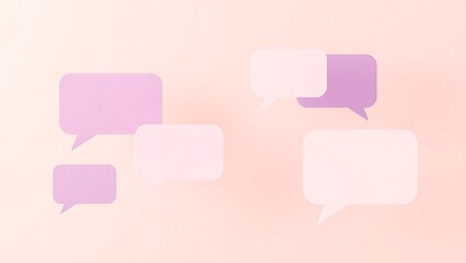 Modern feedback concept with floating speech bubble shapes on a soft gradient background.