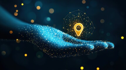Digital hand holds location