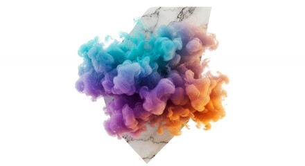 Fototapeta premium Colorful ink clouds on marble background