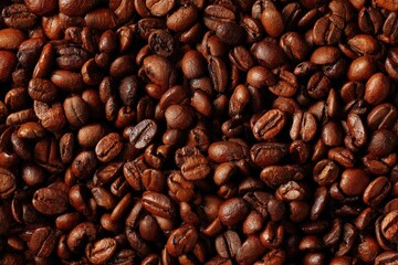 Fototapeta premium Roasted coffee beans filling the frame