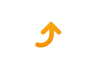 Orange upward curved arrow on white; growth chart, website UI