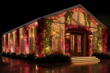 Festive lantern covered marquee for vibrant celebration themes and cultural event decoration inspiration marketing