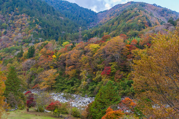 日本の風景・秋　長野県上松町　紅葉の寝覚の床