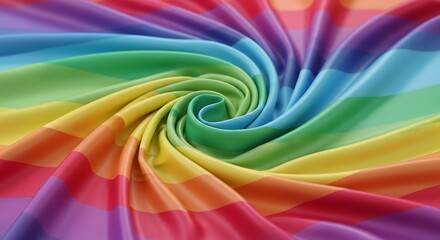 Obraz premium Vibrant Swirling Rainbow Fabric With Soft Light And Texture