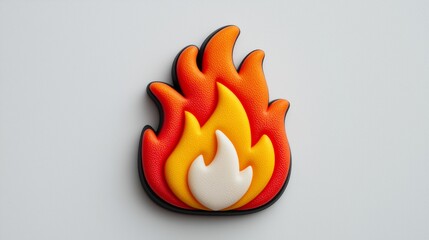 inflated rubber fire icon on white background
