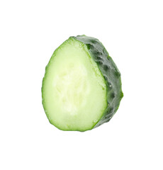 Slice of fresh cucumber isolated on white