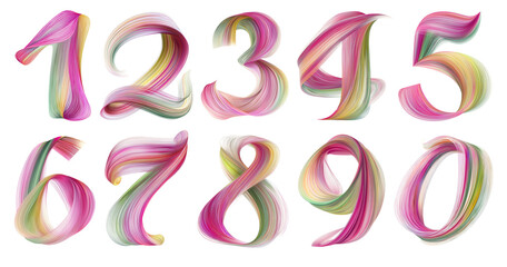 Colorful numbers in artistic floral style create vibrant visual display