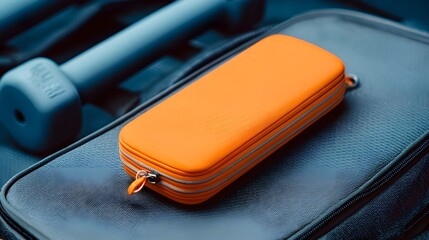 Tangerine Orange Zipped Fitness Tracker Case for Bright and Functional Sports Accessories