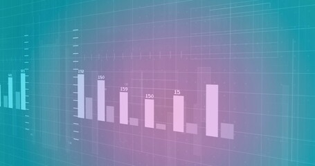 Displaying bar chart visualization with numeric labels and grid lines in data dashboard interface