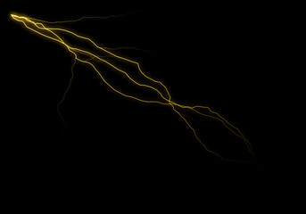 Golden lightning streaks across a black background, resembling an electrical energy flow or a celestial event.  The light is bright and intense.