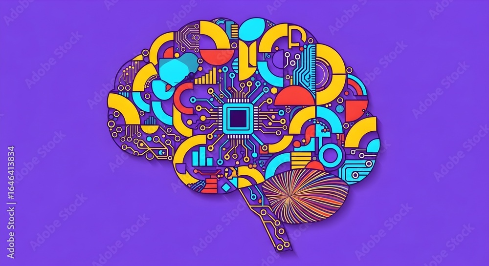 Poster creative artificial intelligence and machine learning concept