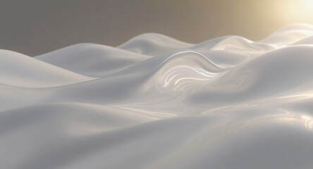 Luxurious White Liquid Texture Abstract 3D Render for Premium Branding