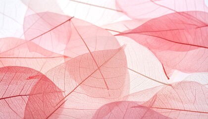 Obraz premium Pink Skeleton Leaves Background. (1)