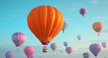 Fototapeta premium Soar Above Stunning Hot Air Balloon Ride Experience