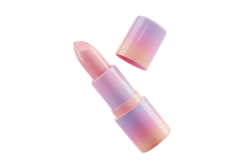Pastel gradient lipstick isolated on transparent background