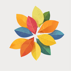 Obraz premium A neutral multicolor color dense wild flower minimalistic botanical flower and leaf watercolor 1