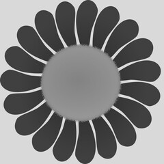 Modern Black and White Flower Design - Minimalist Floral Art for Prints, Home Decor, and Contemporary Wall Art