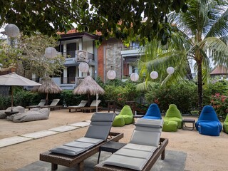 the tropical beach resort in Bali island, Indonesia
