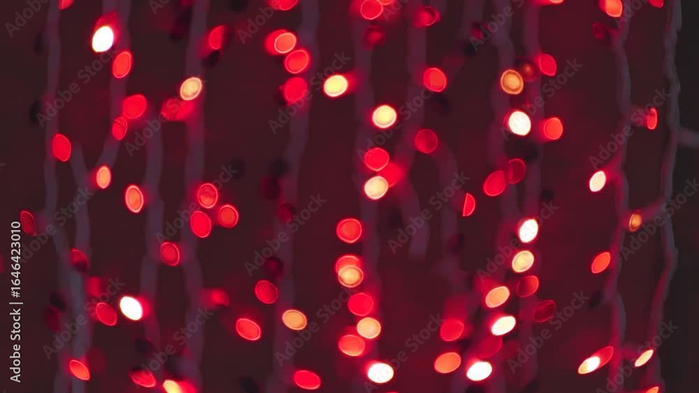 Aufkleber festive red bokeh lights blurring softly, creating magical depth with sparkling glow against deep da