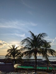 the beautiful sunset of Kuta beach in Bali, Indonesia