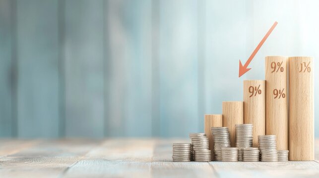 Economic growth trend analysis business sector infographic modern office aerial view financial insights