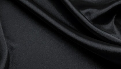 Draped black silk fabric texture