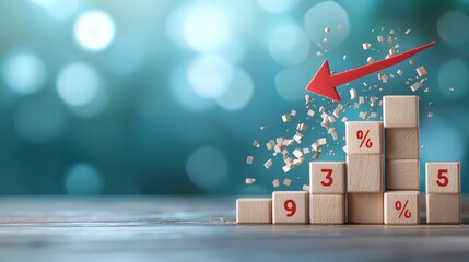 Fototapeta premium Sales growth visualization business analysis graphic design indoor close-up financial trends