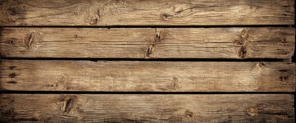 Fototapeta premium Aged wooden planks, horizontal grain, warm brown tones