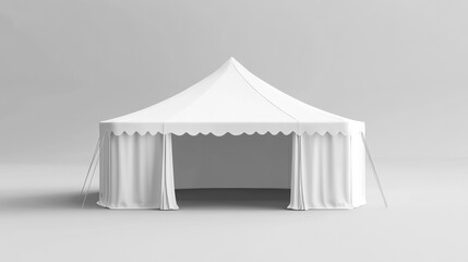 White party tent mockup isolated on background