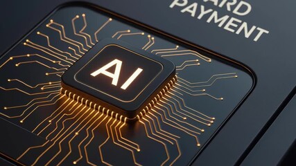 AI driven payment solution concept. showcasing a circuit board with AI technology. - Powered by Adobe