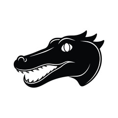 vector illustration of a crocodile head silhouette