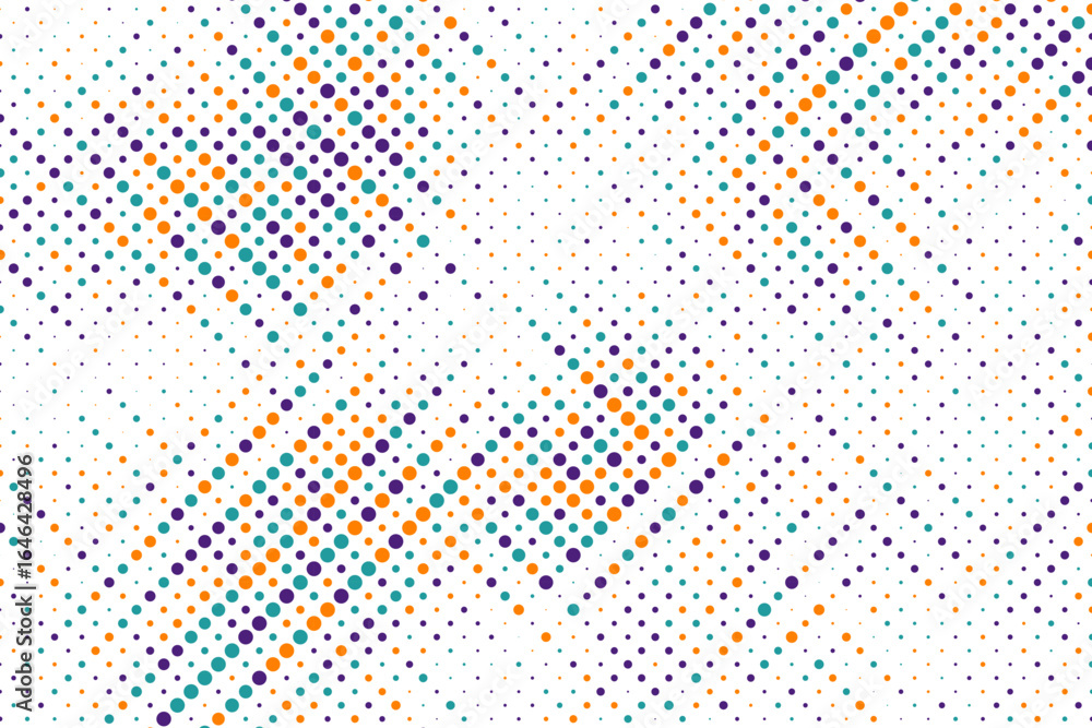 Poster colorful halftone background vector, abstract backdrop design with two tone pattern and copy space f
