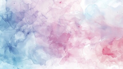 Abstract watercolor background with soft pink and blue hues blending together. The design features a smooth, flowing texture, ideal for artistic projects.