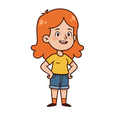 illustration of a little red-haired girl