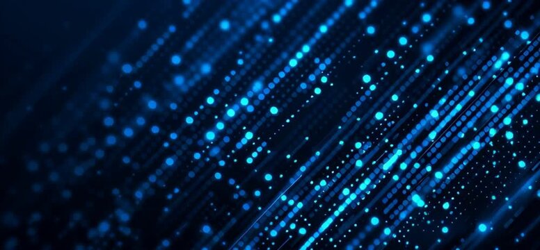 Abstract blue background with digital data and binary code Big Data technology concept  Generative AI